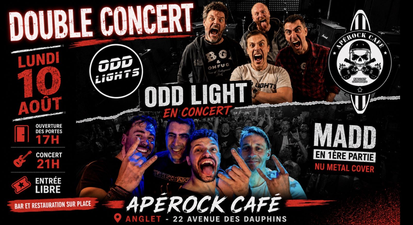 DOUBLE CONCERT COVERS - ODD LIGHT- 1ere partie ...