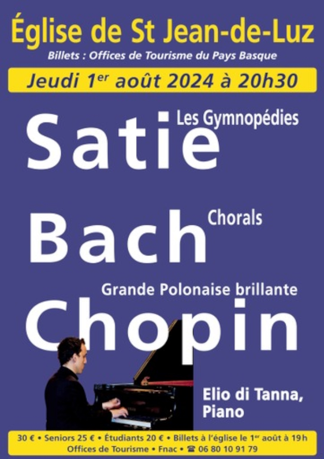 Récital de piano Chopin, Satie par le pianiste ...