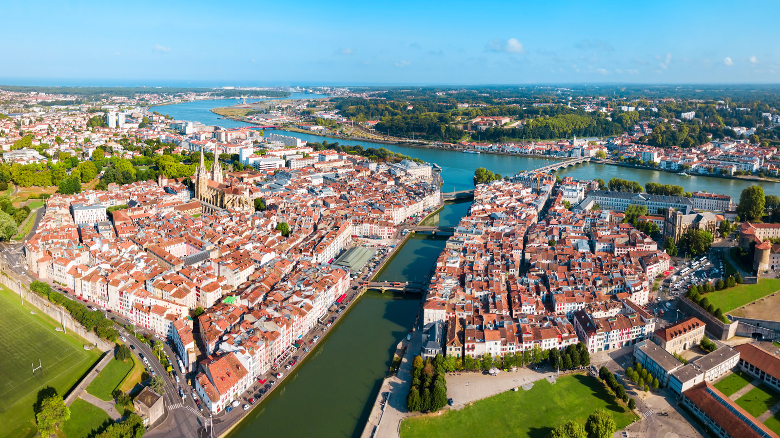 Photo aérienne de la vill de Bayonne