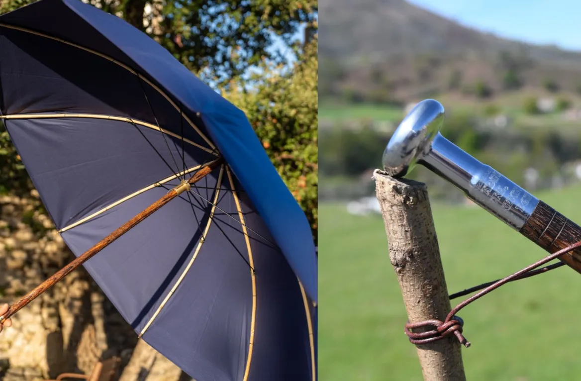 Shepherd's Umbrella and Makila Walking Stick Talaia