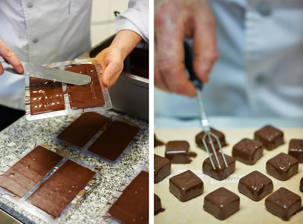Préparation des chocolats Franck Mendivé