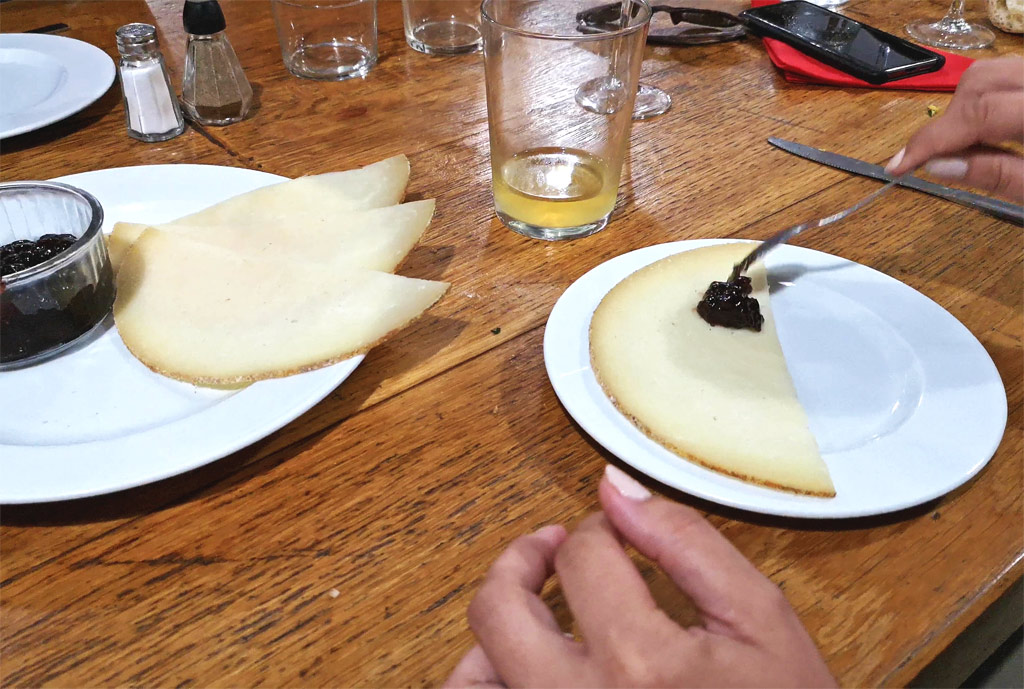 sheep's cheese and jam