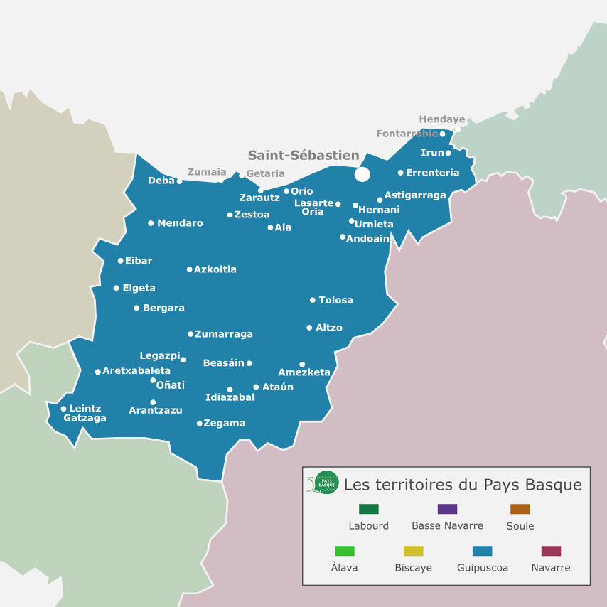 Map of Guipuzcoa