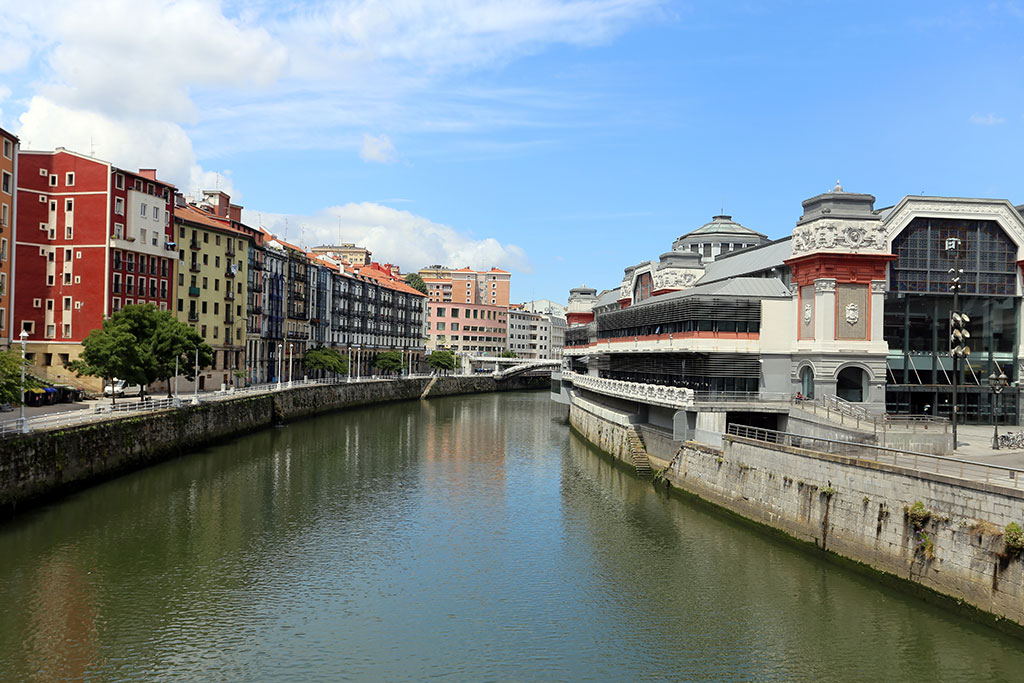 On the right, the Mercado de la Ribera, the largest covered market in Europe